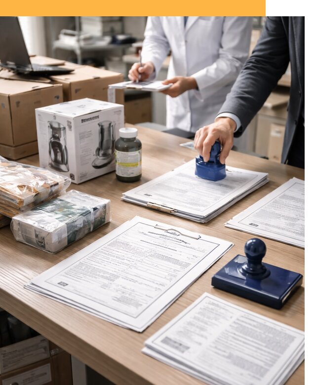 Сертификация импортных товаров от 13044 с таможенным сопровождением